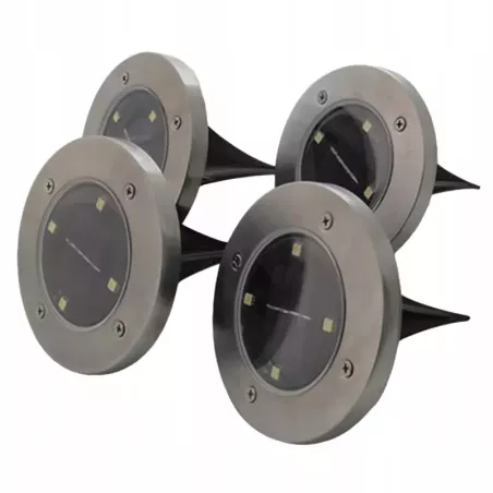 4x Lampka Ogrodowa LED Oprawa SOLARNA Dogruntowa Wbijana Czujnik Zmierzchu-5908263380998