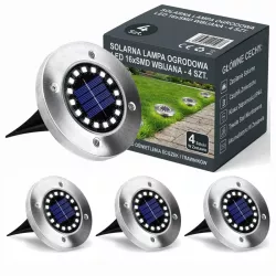 4x LAMPA solarna ogrodowa NAJAZDOWA 16LED wbijana GRUNTOWA-5908263383791