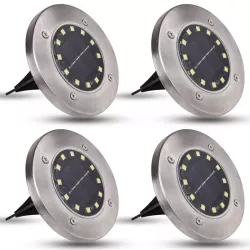 4x Lampa solarna ogrodowa zewnętrzna 12x LED wbijana GRUNTOWA-5908263383784