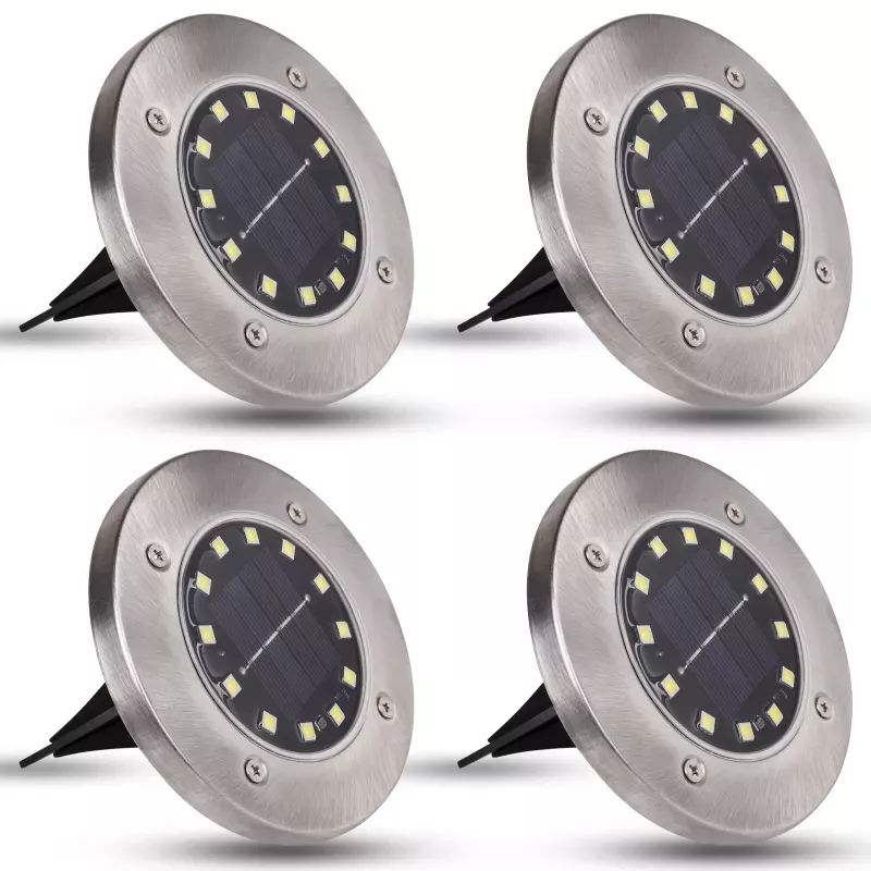 4x Lampa solarna ogrodowa zewnętrzna 12x LED wbijana GRUNTOWA-5908263383784