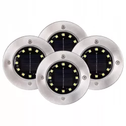4x Lampa solarna ogrodowa zewnętrzna 12x LED wbijana GRUNTOWA-5908263383784
