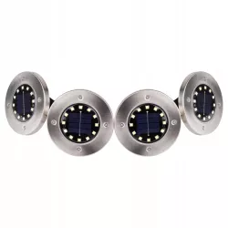 4x Lampa solarna ogrodowa zewnętrzna 12x LED wbijana GRUNTOWA-5908263383784