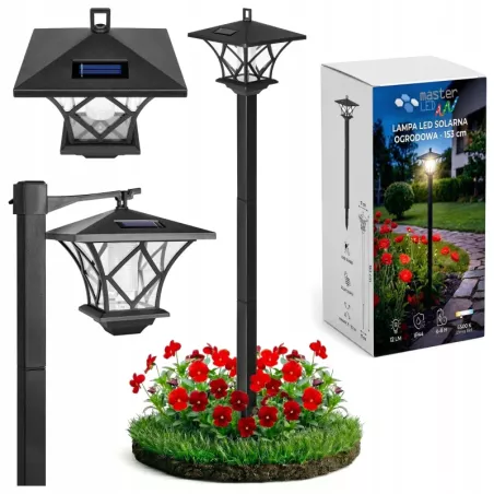 Lampa SOLARNA Ogrodowa LED 1,5m LATARNIA słupek stojący zewnętrzna-5908263387386