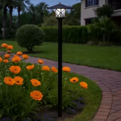 Lampa SOLARNA Ogrodowa LED 1,5m LATARNIA słupek stojący zewnętrzna-5908263387386