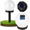 Lampa ogrodowa Kula solarna LED 10 cm wbijana naziemna biała mleczna-5903002033463