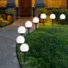 Lampa ogrodowa Kula solarna LED 10 cm wbijana naziemna biała mleczna-5903002033463
