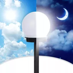 Lampa ogrodowa Kula solarna LED 10 cm wbijana naziemna biała mleczna-5903002033463