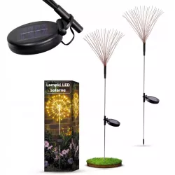 2x LAMPKA SOLARNA WBIJANA OGRODOWA DMUCHAWIEC LED DO OGRODU czujnik 84cm-5904703014096