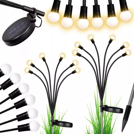 Lampa solarna LED ogrodowa wbijana x10 LED 3000K 73cm VIP-5904703014195