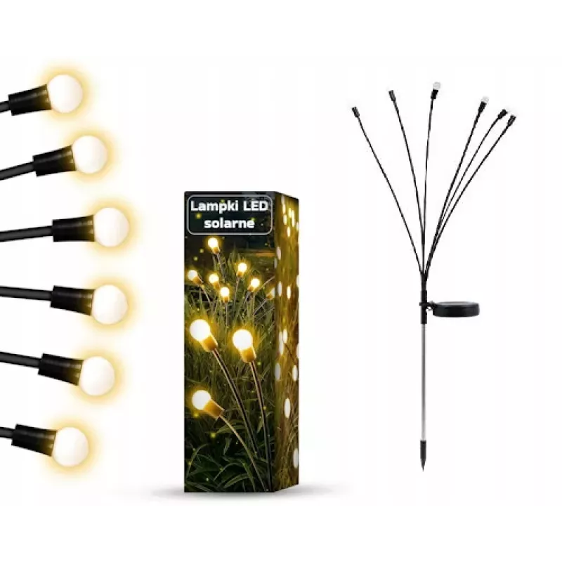 Lampa solarna LED ogrodowa wbijana x6 LED 73cm-5904703014201