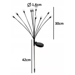 Lampa solarna LED ogrodowa wbijana x6 LED 73cm-5904703014201