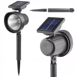 Lampa Solarna Ogrodowa LED WBIJANA CZUJNIK ZMIERZCHU DO OGRODU REFLEKTOR-5904703014133