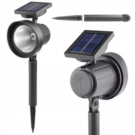 Lampa Solarna Ogrodowa LED WBIJANA CZUJNIK ZMIERZCHU DO OGRODU REFLEKTOR-5904703014133