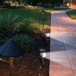 Lampa Solarna Ogrodowa LED WBIJANA CZUJNIK ZMIERZCHU DO OGRODU REFLEKTOR-5904703014133