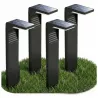 4x Lampa SOLARNA LED stojąca słupek Ogrodowa 41cm zewnętrzna CZARNA-5904703015567