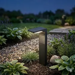 4x Lampa SOLARNA LED stojąca słupek Ogrodowa 41cm zewnętrzna CZARNA-5904703015567