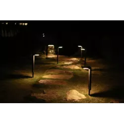 4x Lampa SOLARNA LED stojąca słupek Ogrodowa 41cm zewnętrzna CZARNA-5904703015567