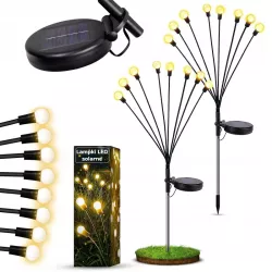2x Lampki Solarne do Ogrodu Kulki 8x LED Wbijane z Czujnikiem Wodoodporne-5904703016687