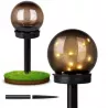 Lampa ogrodowa Kula solarna LED 10 cm wbijana naziemna czarna gwiazdki-5904703018919