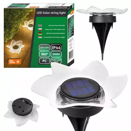 Lampa ogrodowa solarna wbijana KWIATEK LED naziemna lampka czujnik-5904703018865