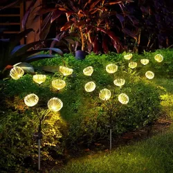 Lampki Solarne do Ogrodu Kwiatki LED Wbijane z Czujnikiem Wodoodporne-5904703018872