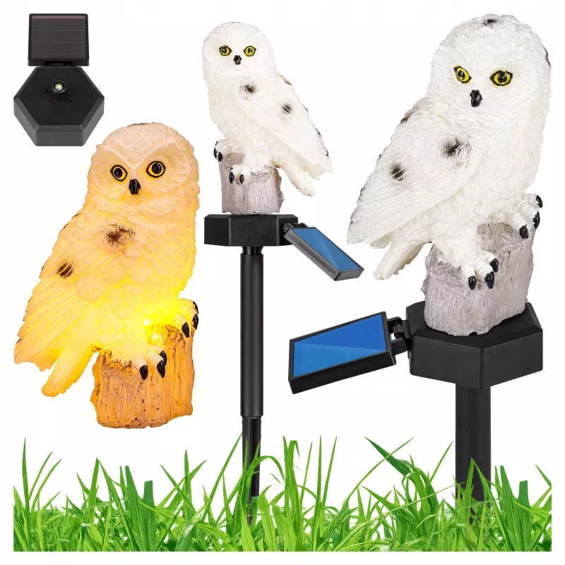 Lampki Solarne do Ogrodu Sowa LED Wbijane z Czujnikiem Wodoodporne-5904703023906