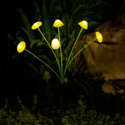 Lampki Solarne do Ogrodu Grzybki LED Wbijane z Czujnikiem Wodoodporne-5904703023937