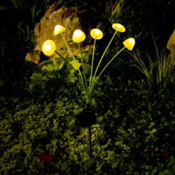 Lampki Solarne do Ogrodu Grzybki LED Wbijane z Czujnikiem Wodoodporne-5904703023937