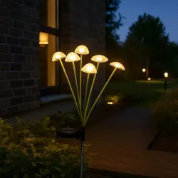 Lampki Solarne do Ogrodu Grzybki LED Wbijane z Czujnikiem Wodoodporne-5904703023937