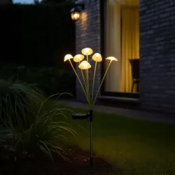 Lampki Solarne do Ogrodu Grzybki LED Wbijane z Czujnikiem Wodoodporne-5904703023937