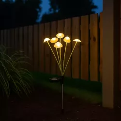 Lampki Solarne do Ogrodu Grzybki LED Wbijane z Czujnikiem Wodoodporne-5904703023937