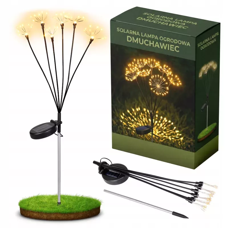 Lampki Solarne do Ogrodu Stokrotki LED Wbijane z Czujnikiem Wodoodporne-5904703023944
