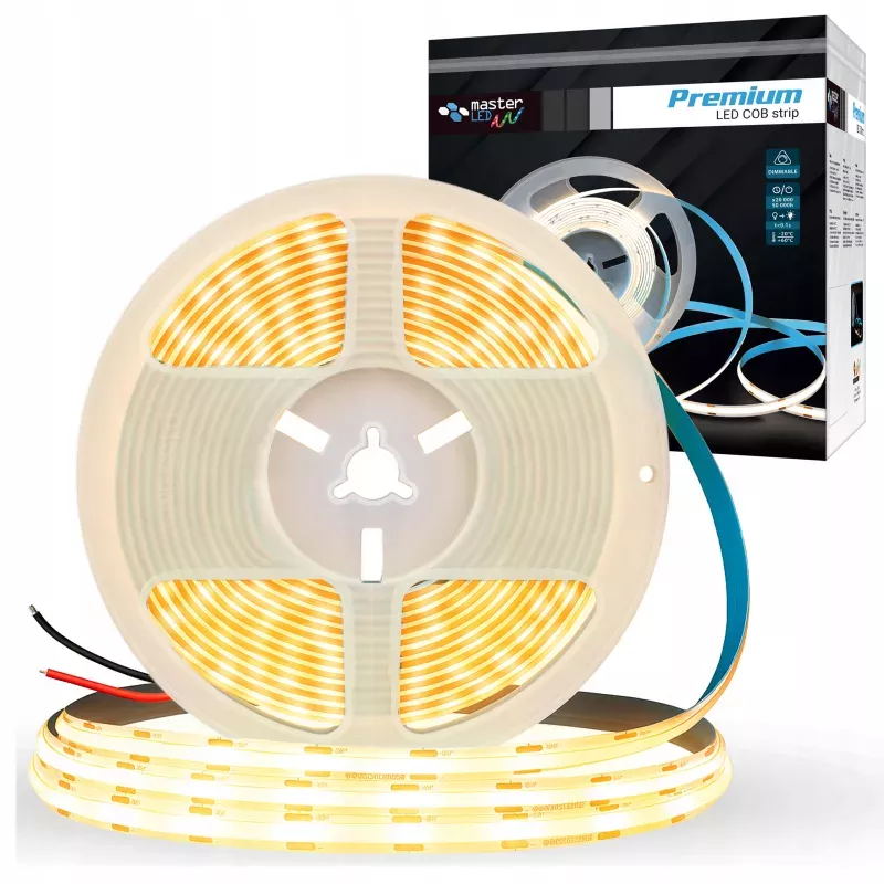 Taśma LED NEON COB Linia 12V 2700K 50W 5M Rolka Pasek Ciepła Nie Mruga-5904703025641