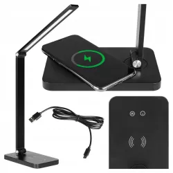LAMPKA NA BIURKO BIURKOWA NOCNA LED z ładowarką DOTYKOWA ściemnialna-5908263383845