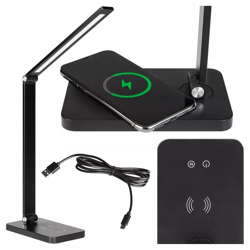 LAMPKA NA BIURKO BIURKOWA NOCNA LED z ładowarką DOTYKOWA ściemnialna-5908263383845
