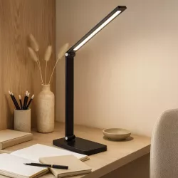 LAMPKA NA BIURKO BIURKOWA NOCNA LED z ładowarką DOTYKOWA ściemnialna-5908263383845