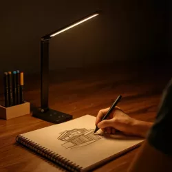 LAMPKA NA BIURKO BIURKOWA NOCNA LED z ładowarką DOTYKOWA ściemnialna-5908263383845