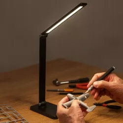LAMPKA NA BIURKO BIURKOWA NOCNA LED z ładowarką DOTYKOWA ściemnialna-5908263383845