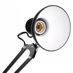 Lampka LED Biurkowa Kreślarska Szkolna Regulowana Czarna Stojąca E27 Klips-5908263384309