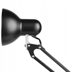 Lampka LED Biurkowa Kreślarska Szkolna Regulowana Czarna Stojąca E27 Klips-5908263384309
