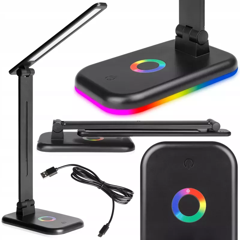 LAMPKA na BIURKO biurkowa nocna LED RGB SZKOLNA DOTYKOWA CCT USB REGULACJA-5904703009535