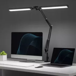 Podwójna Lampka LED na Biurko Kreślarska MOCNA 14W Regulowana 3 Barwy USB-5904703009757