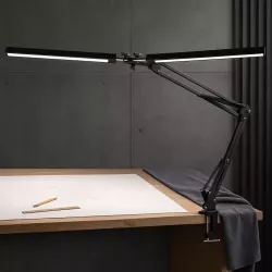 Podwójna Lampka LED na Biurko Kreślarska MOCNA 14W Regulowana 3 Barwy USB-5904703009757