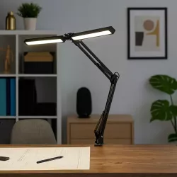 Podwójna Lampka LED na Biurko Kreślarska MOCNA 14W Regulowana 3 Barwy USB-5904703009757