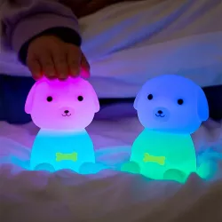 LAMPKA NOCNA DLA DZIECI PIESEK MIĘKKA KOLOROWA RGB LED USB SILIKONOWA-5904703014751