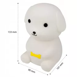 LAMPKA NOCNA DLA DZIECI PIESEK MIĘKKA KOLOROWA RGB LED USB SILIKONOWA-5904703014751