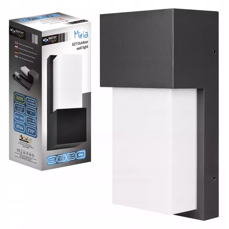 Kinkiet zewnętrzny lampa ogrodowa zewnętrzna elewacyjna ścienna E27 LED-5903002036617