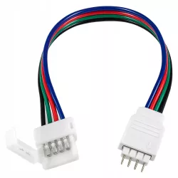 Złączka do taśmy LED 10mm zatrzaskowa podwójna z kablem RGB 4 PIN-5903002032565