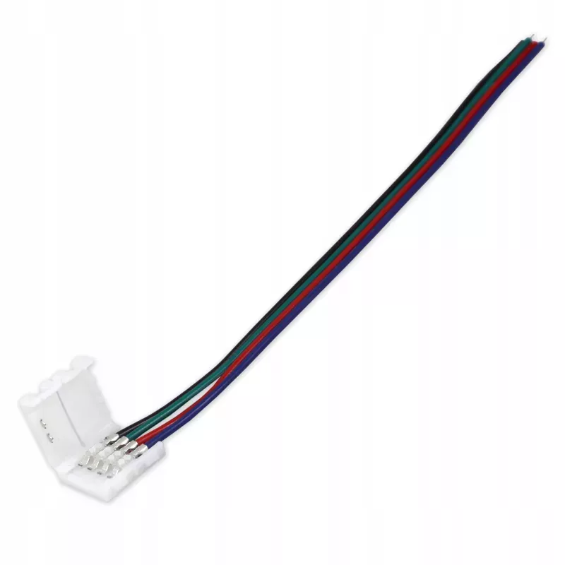 ZŁĄCZE DO TAŚMY LED RGB 10mm 1-stronne z przewodem LVT-5903002037416