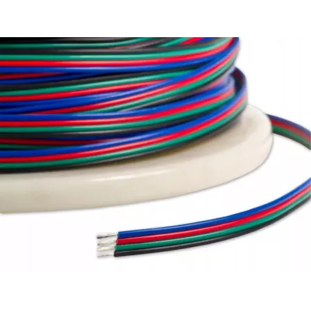PRZEWÓD 4 Żyłowy PIN DO TAŚM LED RGB 1m kolorowy-5903002033883